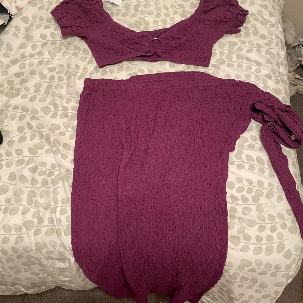 SHEIN two piece crop top and skirt set (both size medium)